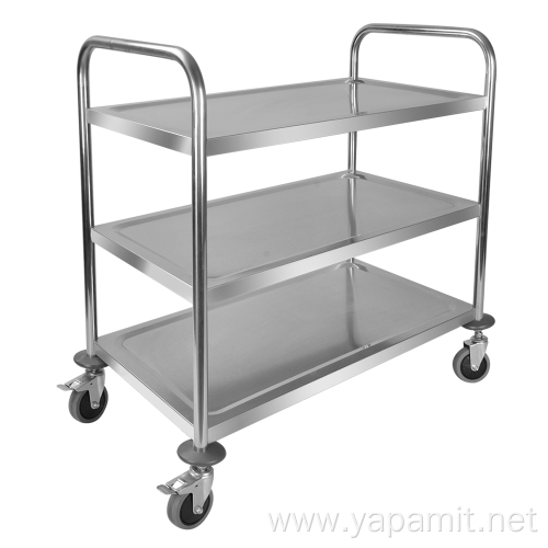 Round Tube Three Layer Dining Trolley